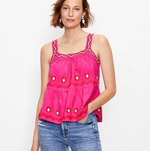 Embroidered Tiered Cami - LOFT
